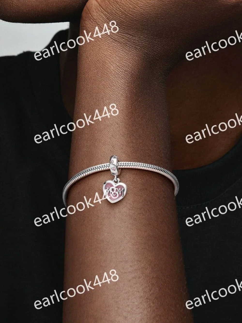Pandora Mum Sterling Silver Dangle – Pink CZ & Shaded Enamel